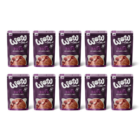 Zestaw 10x WOW CAT Senior Geflugel Ente - drób z kaczką dla kota seniora (125g)