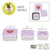 Lassig Pojemnik na przekąski snackbox ze stali nierdzewnej 3 szt. Happy Rascals Heart lavender
