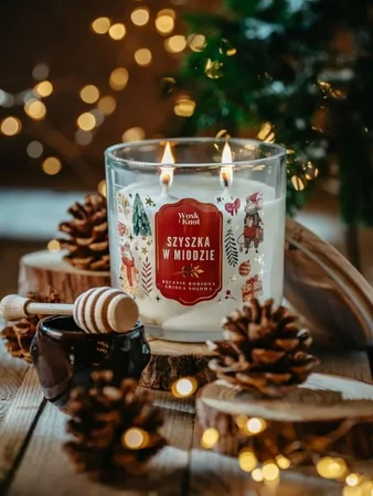 Woskiknot świeca sojowa Szyszka w Miodzie dwuknotowa 400ml