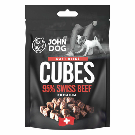 John Dog Soft Bites Koreczki Z Wołowiny Szwajcarskiej 95% - przysmak dla psa -  120g