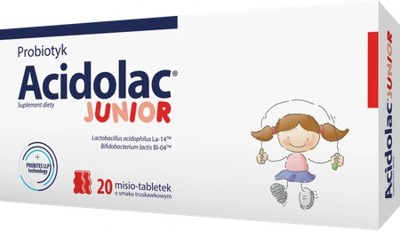 Acidolak Junior smak trusk.- 20 misio tabletek