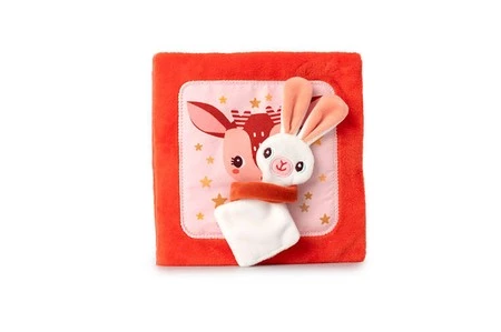 LILLIPUTIENS Miękka książeczka aktywizująca z mini-komforterem „Stella i jej przytulanka” 12 m+