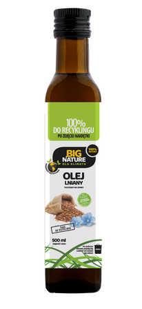 Olej lniany tłoczony na zimno 500ml