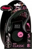 FLEXI NEW CLASSIC Smycz sznurowa S / 8m czarna