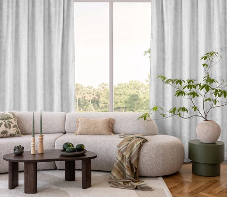 Zasłona 135x270 Avena biała szampańska gotowa na taśmie