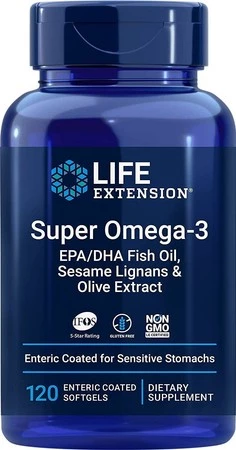 Super Omega-3 EPA/DHA z Lignanami Sezamowymi i Ekstraktem z Oliwek (120 kaps.)