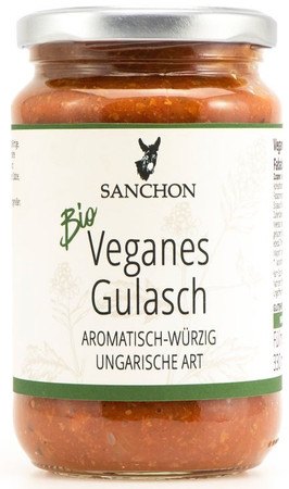 Gulasz wegański z kostką proteinową grochu i bobu BIO 330 ml
