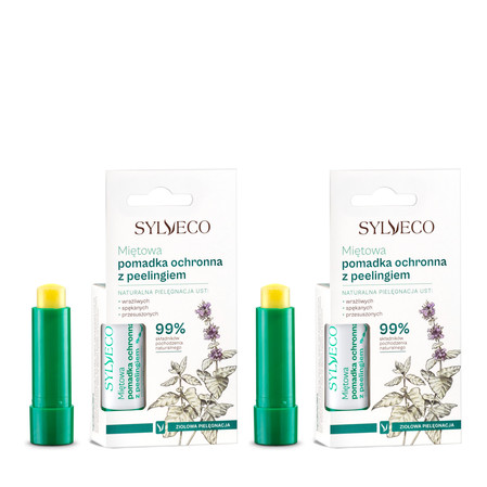 Zestaw: 2x Sylveco − Miętowa pomadka ochronna z peelingiem − 4,6 g