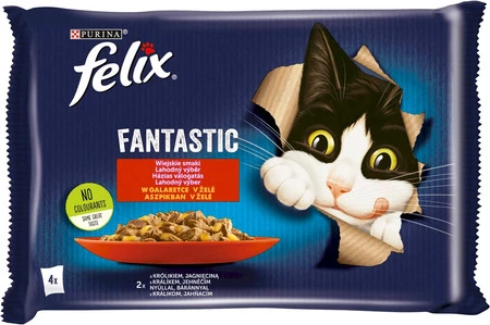PURINA FELIX FANTASTIC Smaki Wiejskie Królik Jagnięcina 4x85g