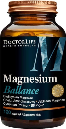 Magnesium Ballance cytrynian i jabłczan magnezu magnez 240mg suplement diety 120 kapsułek