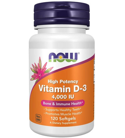  Now Foods Vitamina D-3 4000 j.m. Witamina D3 120 kaps.