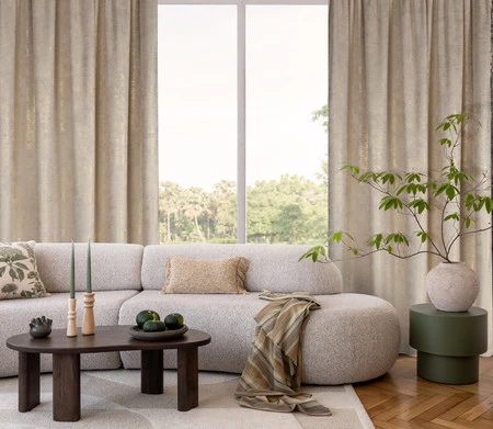 Zasłona 135x270 Avena beżowa szampańska gotowa na taśmie