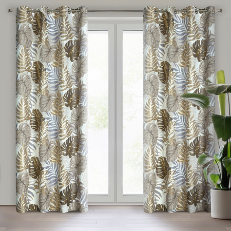 ZASŁONA GOTOWA D91 KORFU 140 X 250 CM BRĄZOWY