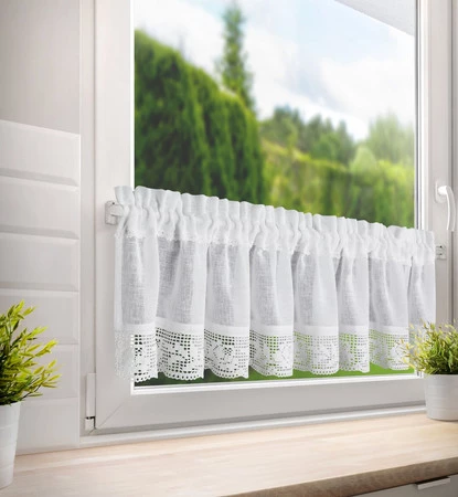 Firana gotowa Lari na Taśmie 150 x 30 cm, Biały