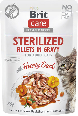 BRIT Care Cat GF STERILIZED Duck Kaczka Sos 85g