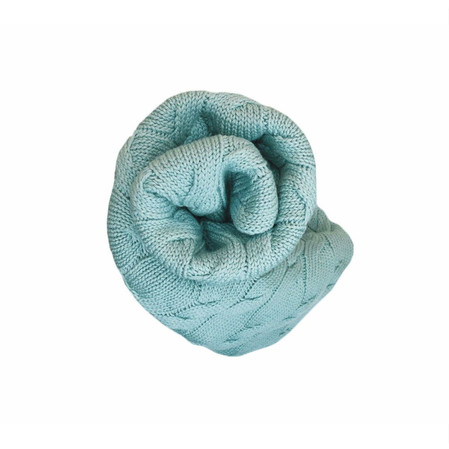 Lullalove, Kocyk z wełny merino - szałwia, kolekcja PREMIUM