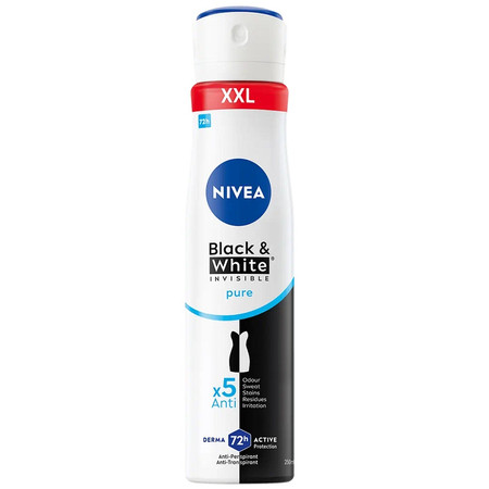 Black&White Invisible Pure antyperspirant spray 250ml
