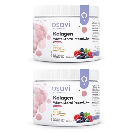Zestaw 2x Kolagen Włosy, Skóra i Paznokcie Owoce Leśne 150g