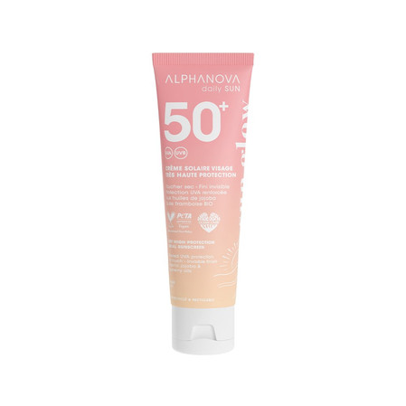 Alphanova Daily Sun, Krem Przeciwsłoneczny do Twarzy z filtrem mineralnym SPF50+, 50 ml