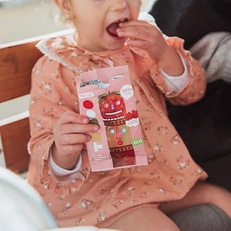 Smileat Triboo, BIO Sminolas, Żelki owocowe bez cukru Jabłko i Truskawka, 25g