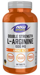 Now Foods L-Arginine 1000 mg Double Strength Aminokwasy 180 tabl.
