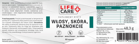 Life Care Włosy, Skóra, Pazn. 60 kaps.