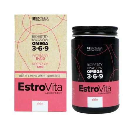 EstroVita Skin Omega 3-6-9 dla kobiet  60 kaps. smak wiśni japońskiej