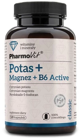 POTAS + MAGNEZ + WITAMINA B6 ACTIVE 120 KAPSUŁEK - PHARMOVIT (CLASSIC)