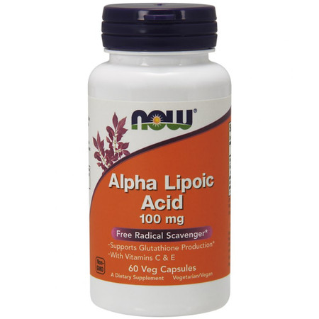 ALA - Kwas Alfa Liponowy 100 mg + Kwas Askorbinowy + Witamina E (60 kaps.)