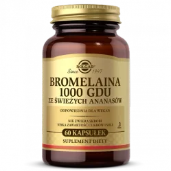 Solgar Bromelaina 1000 GDU ze świeżych ananasów na wsparcie trawienia 60 kaps. vege