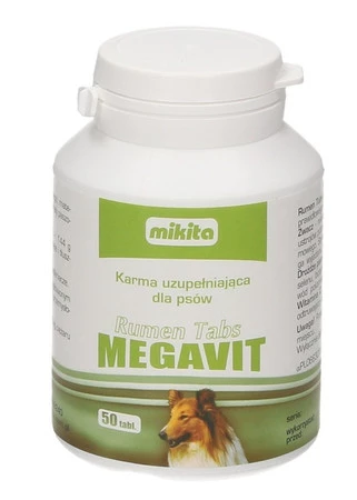 MIKITA RUMEN TABS MEGAVIT Witaminy dla psów ze Żwaczem 50tabl.