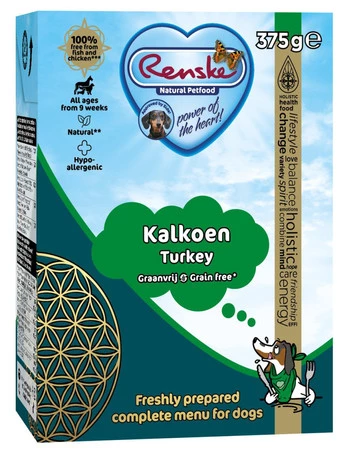 Zestaw 10x Renske Fresh turkey - świeży indyk bez zbóż dla psów (375 g)