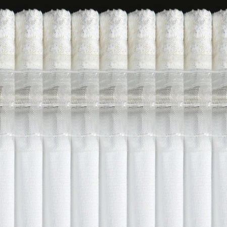 Zasłona gotowa 135X270 biała z szampańskim nadrukiem