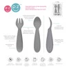 EZPZ Komplet silikonowych sztućców Mini Utensils szary