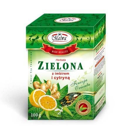 Malwa − Herbata zielona z imbirem i cytryną − 100 g