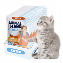 Animal Island Everyday Indyk Cielęcina- Karma Mokra dla Kociąt - 12 x 85g