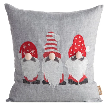 Poszewka świąteczna 45x45 cm – 3 Skrzaty, srebrna