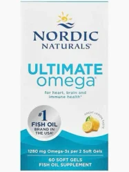 Nordic Naturals Ultimate Omega Omega-3 kwasy tłuszczowe EPA i DHA 640 mg 60 kaps. smak cytryna