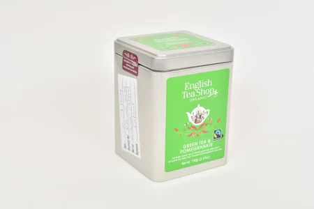 English Tea Shop Green Tea & Pomegranate Zielona herbata z płatkami róży herbata sypana 100g