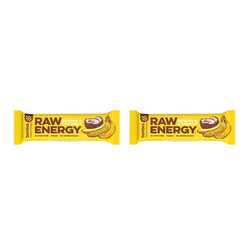 Zestaw: 2x Bombus − Raw Energy, baton z bananem i kokosem bezgl. − 50 g
