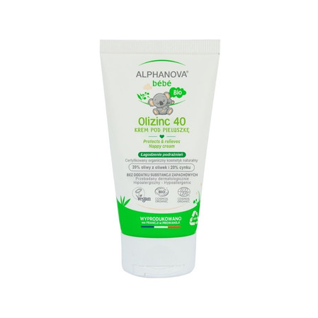 Alphanova Bebe Bio, Krem pod pieluszkę, Olizinc 40, 50 g