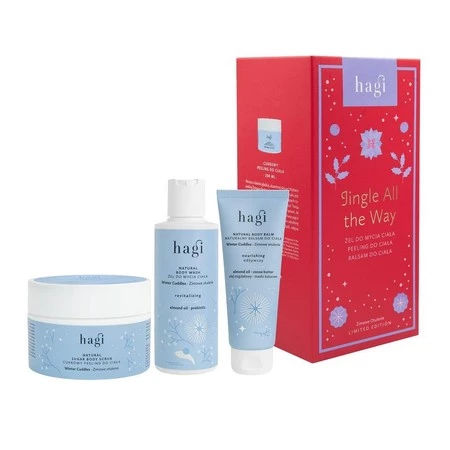 Hagi - Zestaw Xmas Jingle All The Way Zimowe Otulenie, żel do mycia ciała 150ml+peeling do ciała 200ml+balsam 75ml