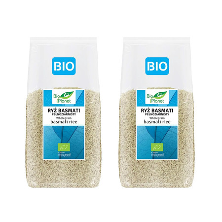 Zestaw 2x Bio Planet − Ryż basmati pełnoziarnisty − 500 g