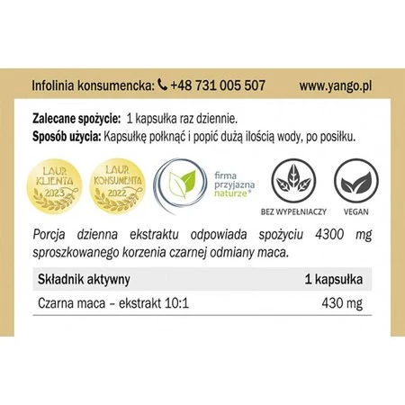Yango - Czarna maca - 90 kaps.