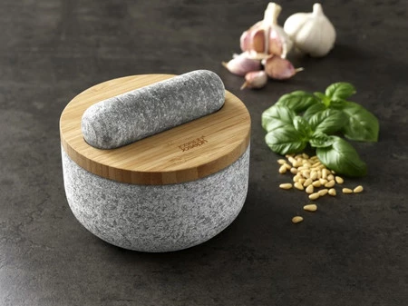 JJ-Moździerz z drewnianą pokrywą Dash, granit