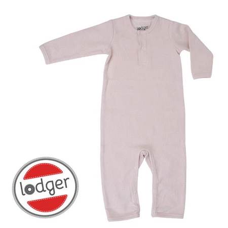 Lodger Pajacyk piżamka niemowlęca bawełniana jasny róż Basic Rib Tan r. 62