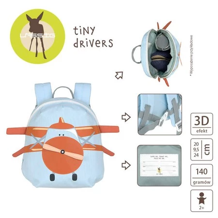 Lassig Plecak do przedszkola dla przedszkolaka Tiny Drivers Samolot