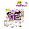 Crayola Figurki do malowania i mycia - zestaw zwierzątka 4 szt, flamastry zmywalne 6 szt., szczoteczka, wanna Washimals Kotki Glam 3+