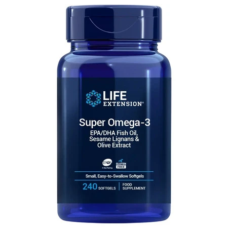 LIFE EXTENSION Super Omega-3 EPA/DHA z Lignanami Sezamowymi i Ekstraktem z Oliwek EU  (240 kaps.)