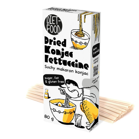 Diet-Food Suchy Makaron Shirataki Konjac Fettucine Bezglutenowy 80g